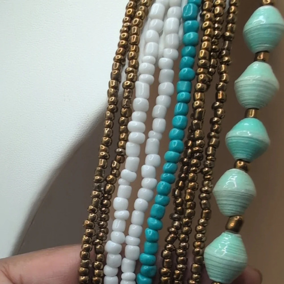 Turquoise Multi-Strand Beaded Necklace - Picture 2 of 4